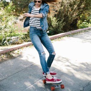 Madewell Skinny Skinny with Raw Hem & Knee Rips